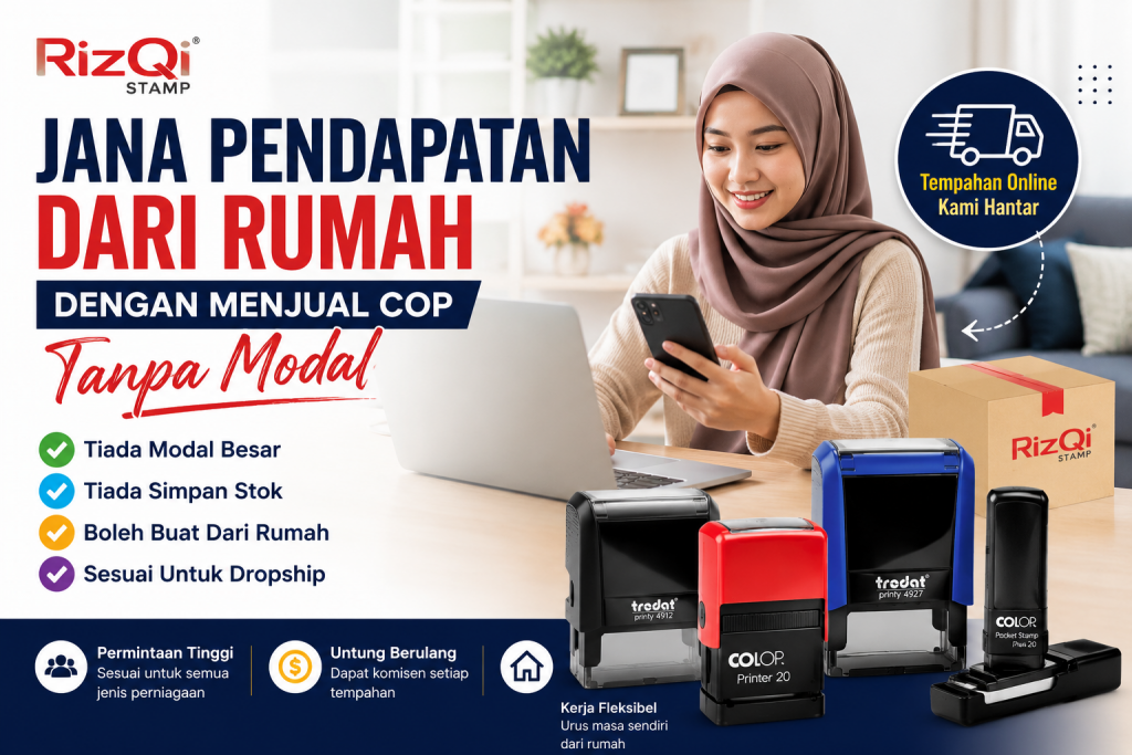 Jana pendapatan dari rumah dengan menjual cop secara dropship tanpa modal dan tanpa simpan stok.