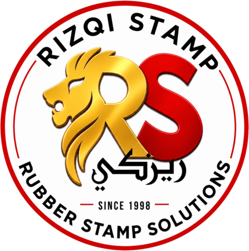 Logo rasmi RizQi Stamp Rubber Stamp Solutions Since 1998